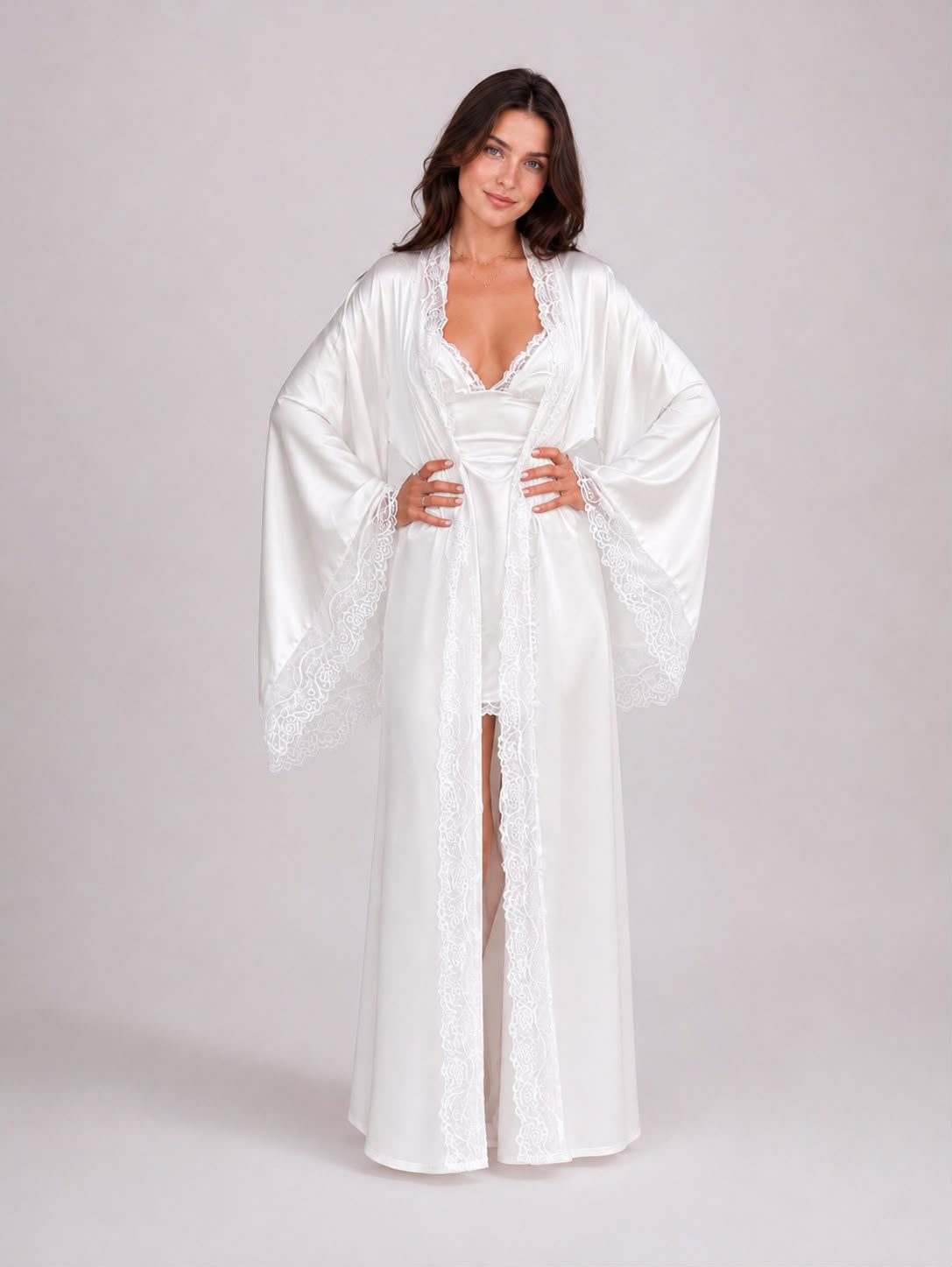 Satin Robe - Sansar bridal